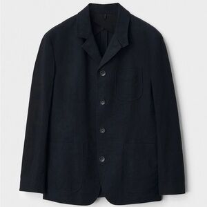 rag&bone Men’s Crinkle Cotton Black Blazer